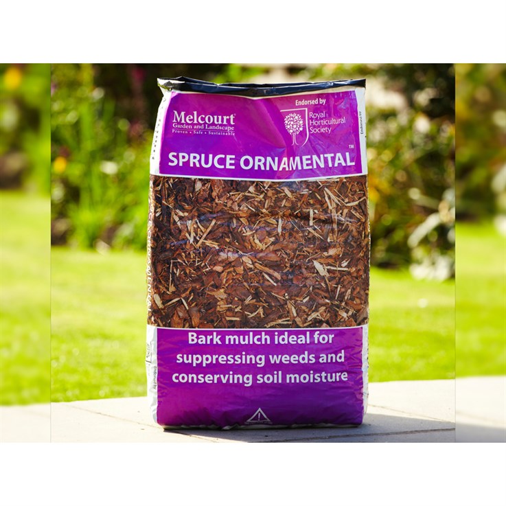 Melcourt Spruce Ornamental™ Bark Mulch 60Ltr Bag